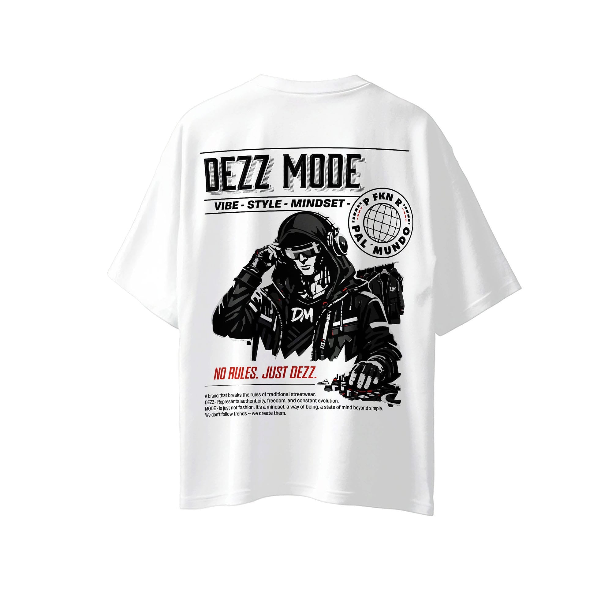 DM DJ MODE WHITE (OVERSIZE TEE)