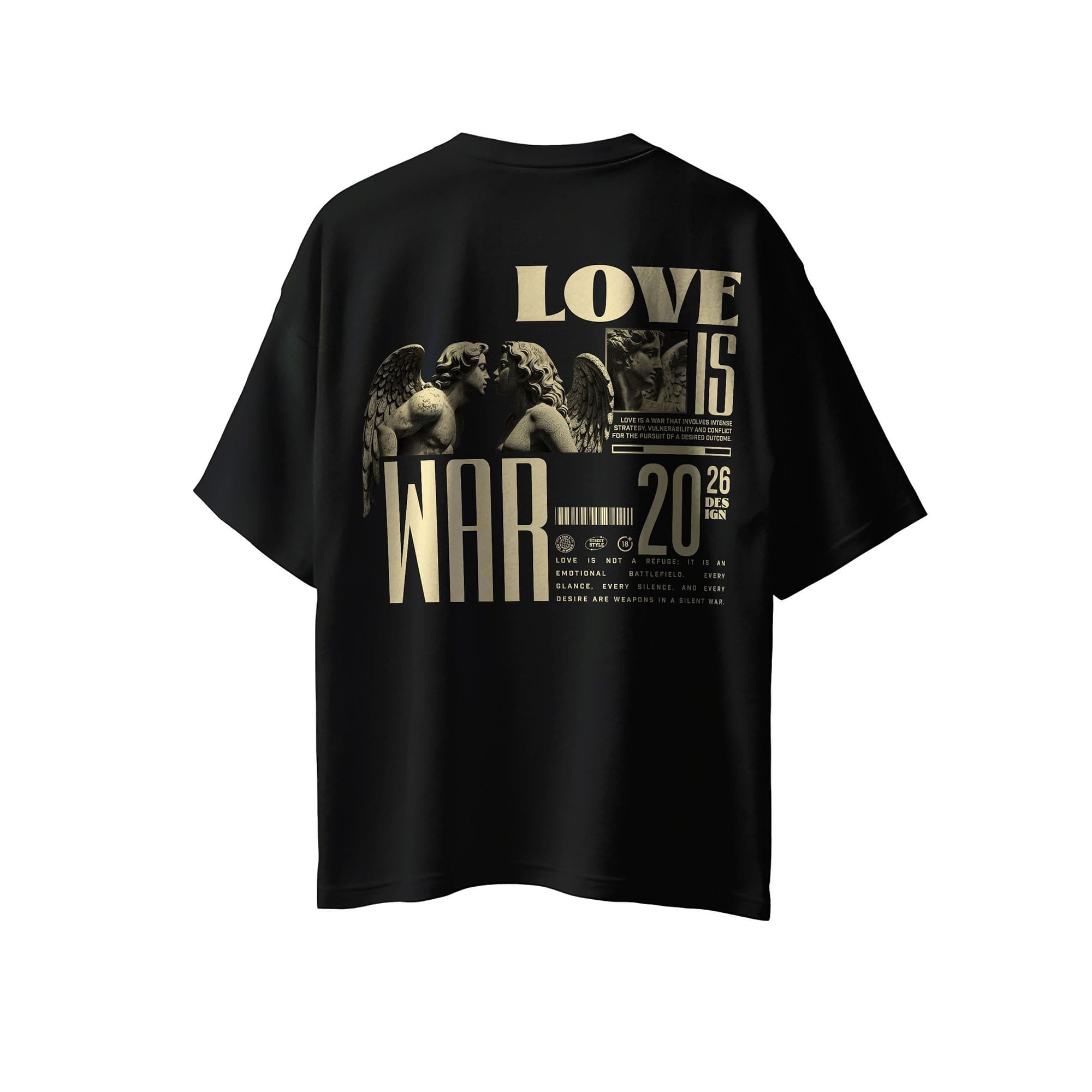 LOVE IS WAR BLACK (OVERSIZE TEE)